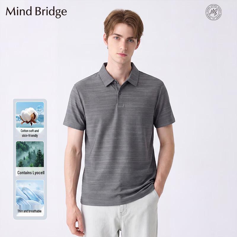 Mind Bridge Men s Lightweight Lyocell Blend Polo Shirt L