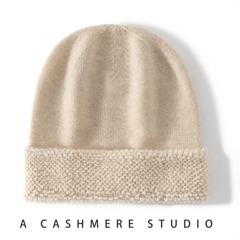 Cashmere Hats for Men and Women's New Autumn and Winter Versatile Warm Couple Knitted Jacquard Ear Protection Confinement Hats