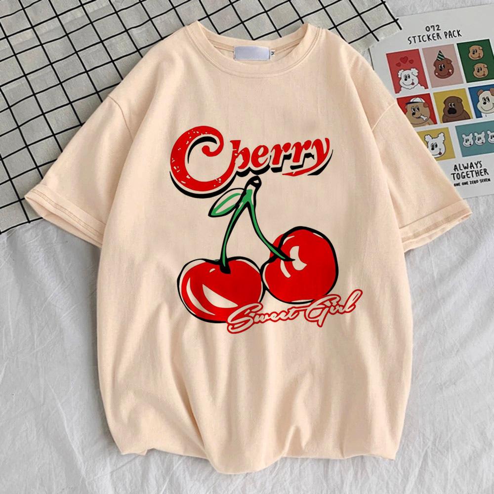 Cherry t-shirt female Graphic Trendy 2000s hip hop Classic Digital t shirt Psychedelic Comfortable kawaii Classic Trendy