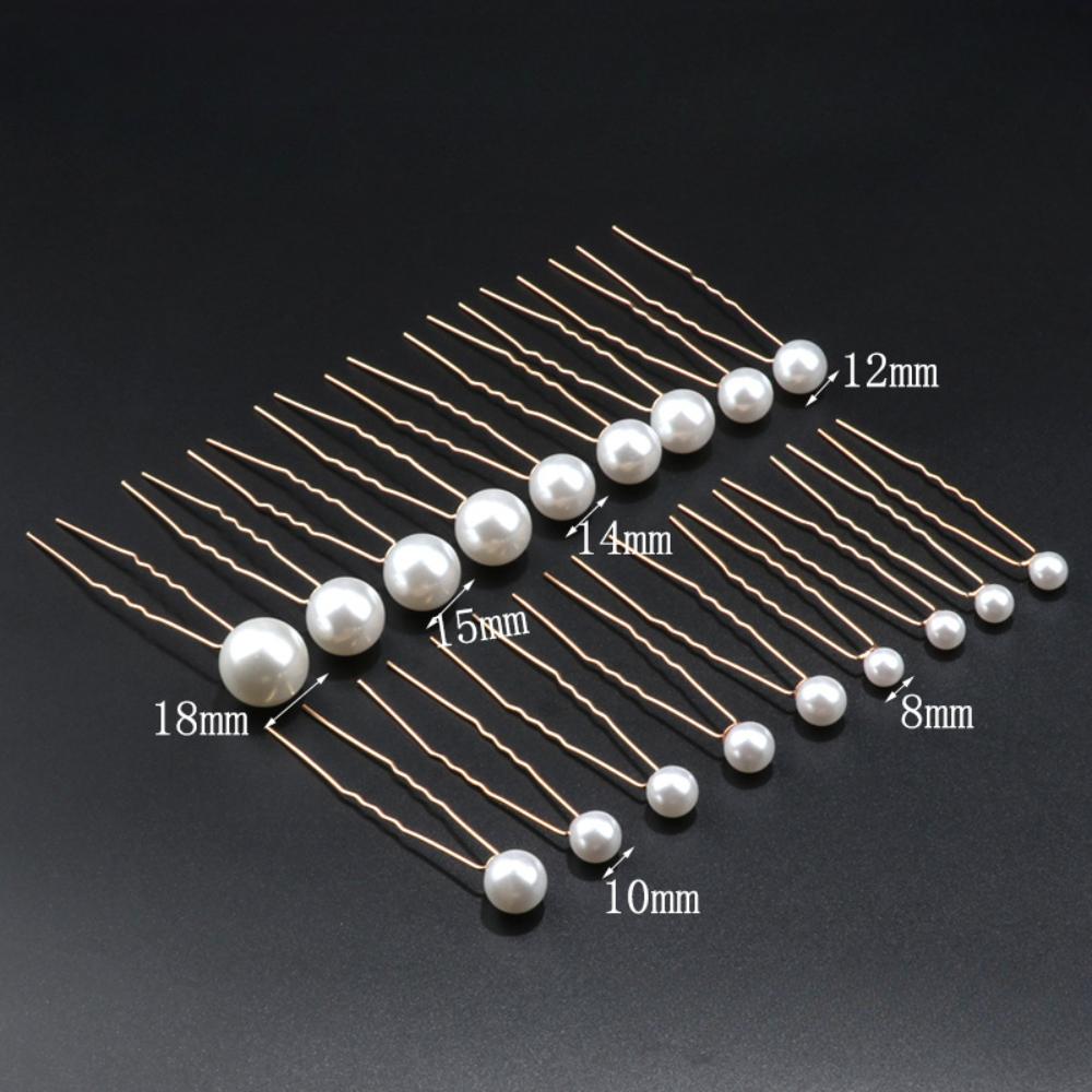 Pearl Hair Pins, 18 Pcs Wedding Pearl Hair Accessories Bridal Pearl Rhinestone Hair Clips for Brides Bridesmaid Women