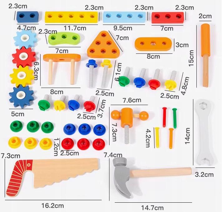 [PACZB] Wooden DIY box + tools and screws Z3111