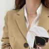 Minimalist Titanium Steel Clavicle Necklace with Pearl Pendant for Women - Versatile Cold Style Fashion Jewelry