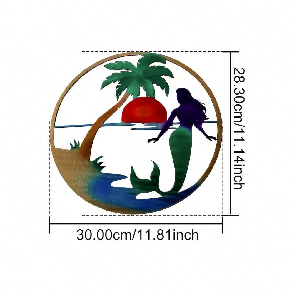 Metal Flamingo Wall Art, Palm Tree Sculpture, Indoor Outdoor Decor, Garden Hanging Ornament, Tropical Home Decoration