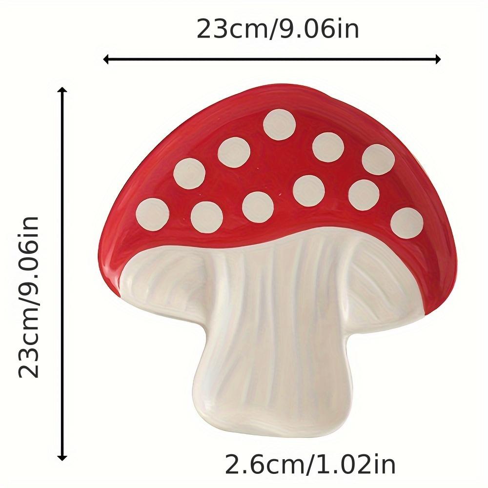

Керамические обеденные тарелки в форме грибов, причудливая тема овощей и фруктов, блюда в форме цветов для кухни и столовой на все сезоны, креативная посуда Red large mushroom plate