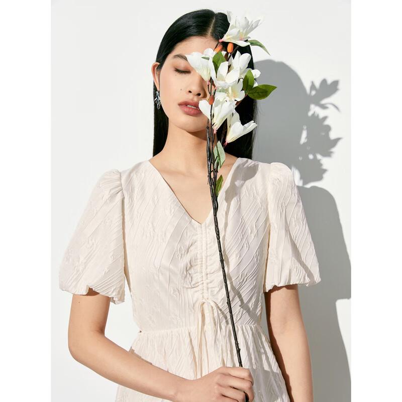 Peacebird Women's French V-Neck Vacation Long Dress