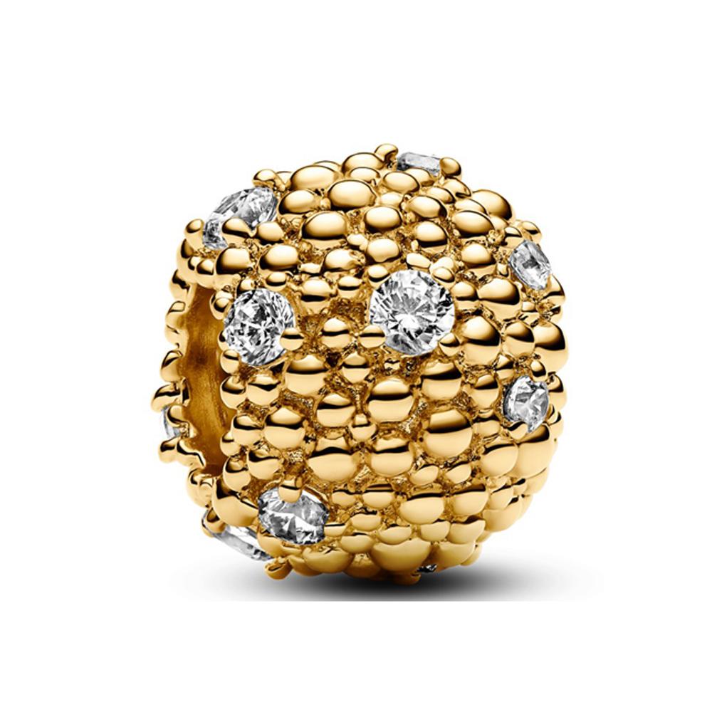 High quality copper Light Gold Plated Rose Heart Diamond Hollow Carving Charm Do It Yourself Bead Charms Compatible With Ideal For Authentic Bracelets