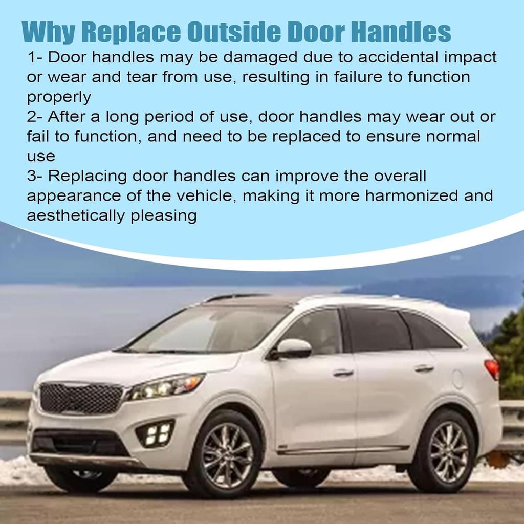 Priprilod Chrome Outside Door Handle Front Driver Side Compatible with Kia Sorento 2016-2020# 82651-C5010 82652-C5010