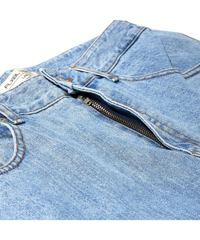 Flexible Wide Denim Pants Indigo