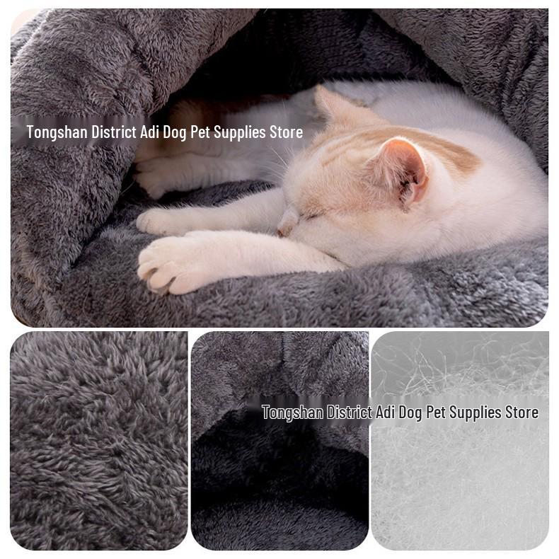 Letto Triangolare Caldo Invernale per Animali Domestici – Tappetino Morbido per Dormire Gatti e Cani