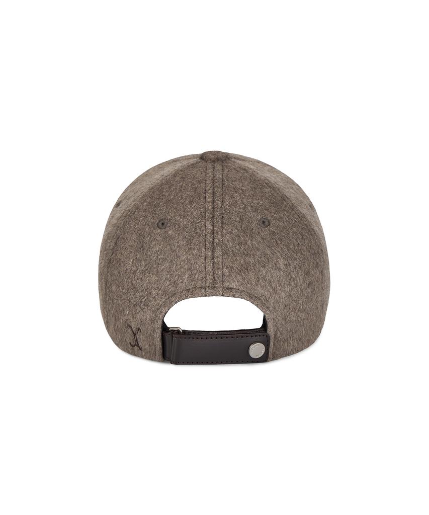Bajal Va Curved Logo Wool 5-Panel Ball Cap Mocha