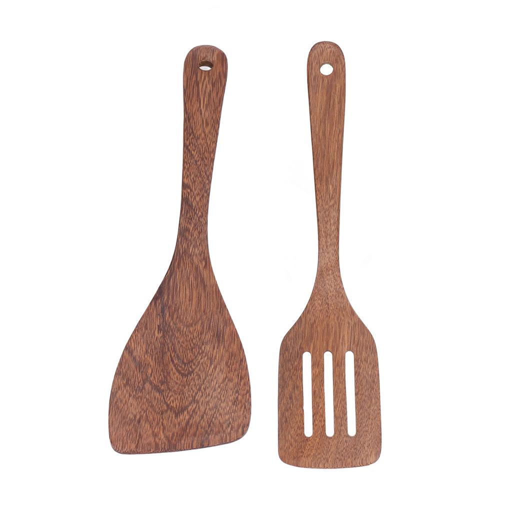 Natural Wood Spatula Long Handle Comfortable Easy To Clean Wood Spatula Kitchen Utensil for Cooking for Mixing for Filtering