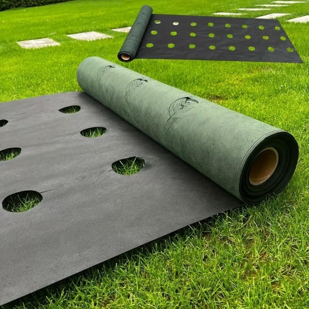 Double Layer Perforated Grass Proof Cloth Biodegradable Weed Control Ground Cover Courtyards
