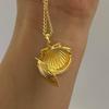 Women Sea Shells Charm Necklace DIY Photo Compartment Pendant Collarbone Chain Unique Trend Choker Chain Accessory