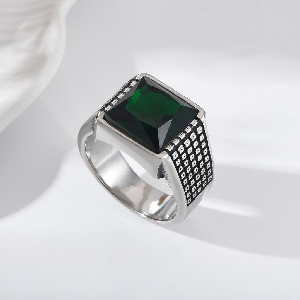 A3510 Men's/Women Trend High Quality 316LStainless Steel Multiple Colors Zircon Style Onyx Golden Rings Jewelry