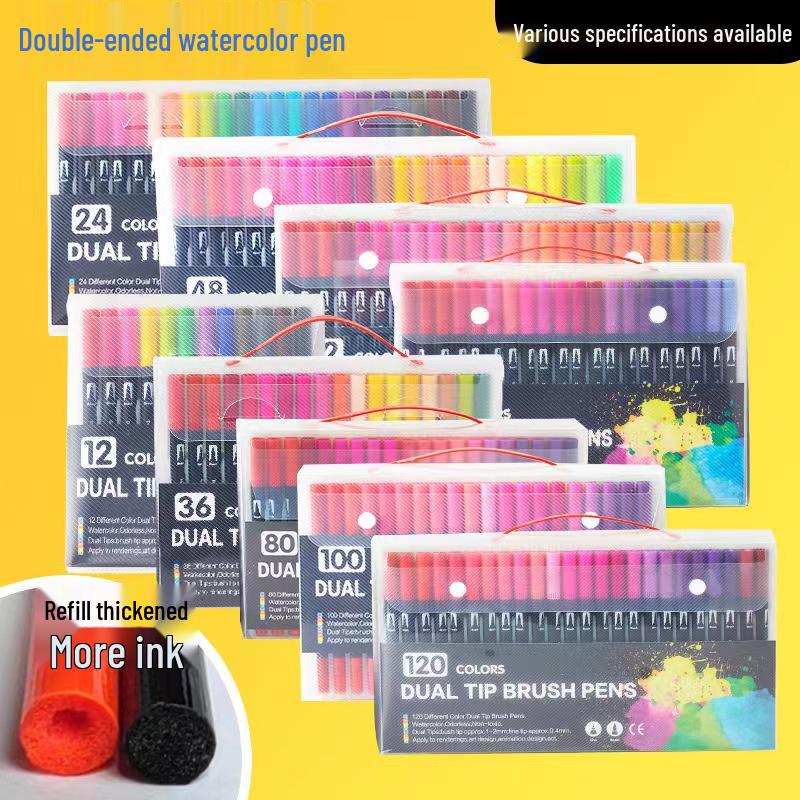 Dual-Tip Washable Watercolor & Fine Liner Pen Set