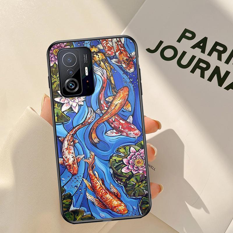 Koi Carp Fish Painting Case For Xiaomi 11T Pro 12 X Mi 11 Lite Cover For POCO X3 Pro X3 GT F3 M3 M4 X4 Pro Coque