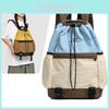 Oxford Cloth Drawstring Backpack With Color Block Design For Casual Travel And Outdoor Activities