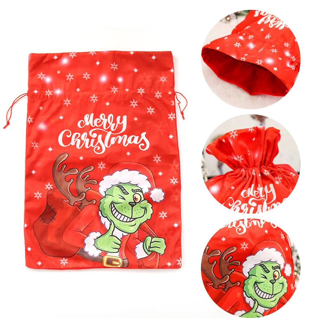 Christmas Decorations, Christmas Gift Bag Double Drawstring Drawstring Gift Bag Candy Bag Snack Bag Gift