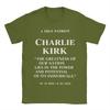 Memorial Remembering Charlie Kirk  T Shirts Men 100 Cotton Vintage TShirts Crewneck  Tee Shirt Short Sleeve Clothing Plus Size