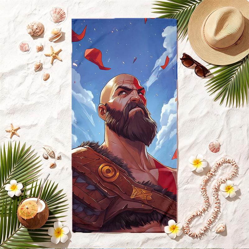 God of War Soft Beach Towel Stylish Beach Pool Towel for Summer Seaside Vacation Travel