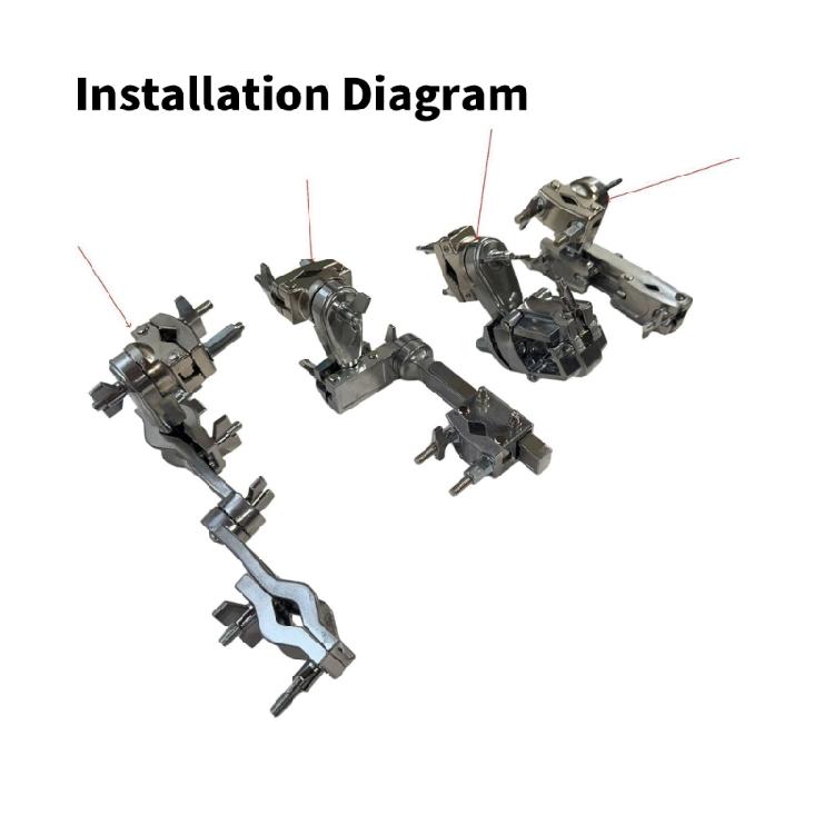 Multi Angle Adapter Bracket Adjustable Cymbal Stand Clamp Metal Drum Rack Clamp Percussion Parts for Drum Performances