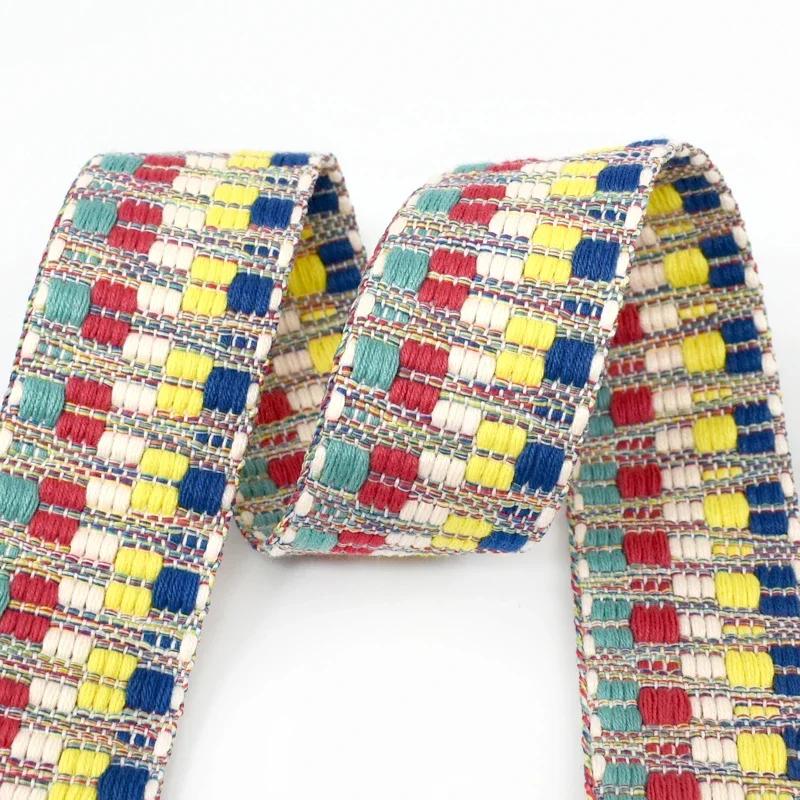 1/2/3/4/5Yards 38mm Jacquard Webbing Tape Ribbon Shoulder Canvas Belt Bag Strap Luggage Bias Band Garment Sewing Accessories