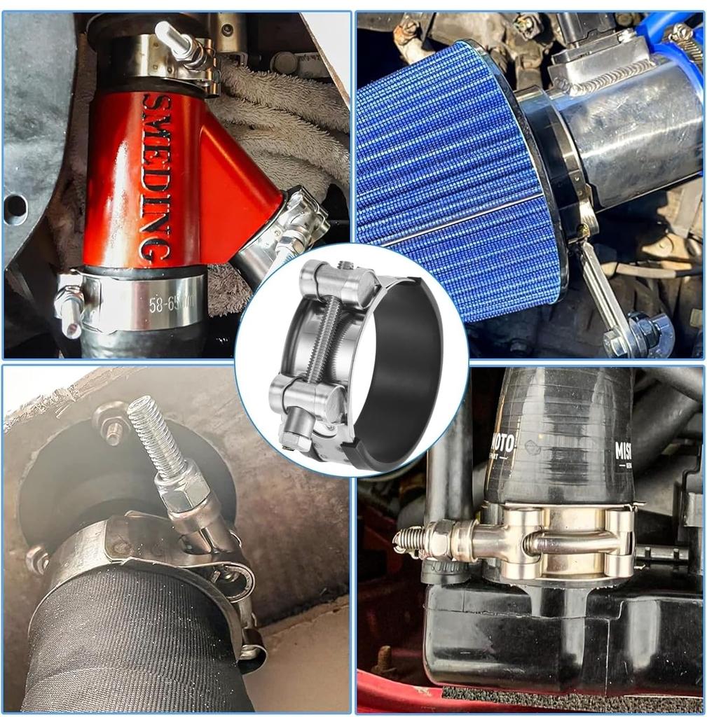 Muffler Clamp, Muffler Band, 2-Pack, Exhaust Hose Band, Silencer Band, 304 Stainless Steel Clamp,