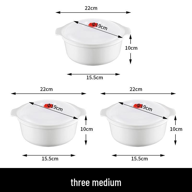 Round High-Temperature Resistant Microwave Lunch Bowl with Lid