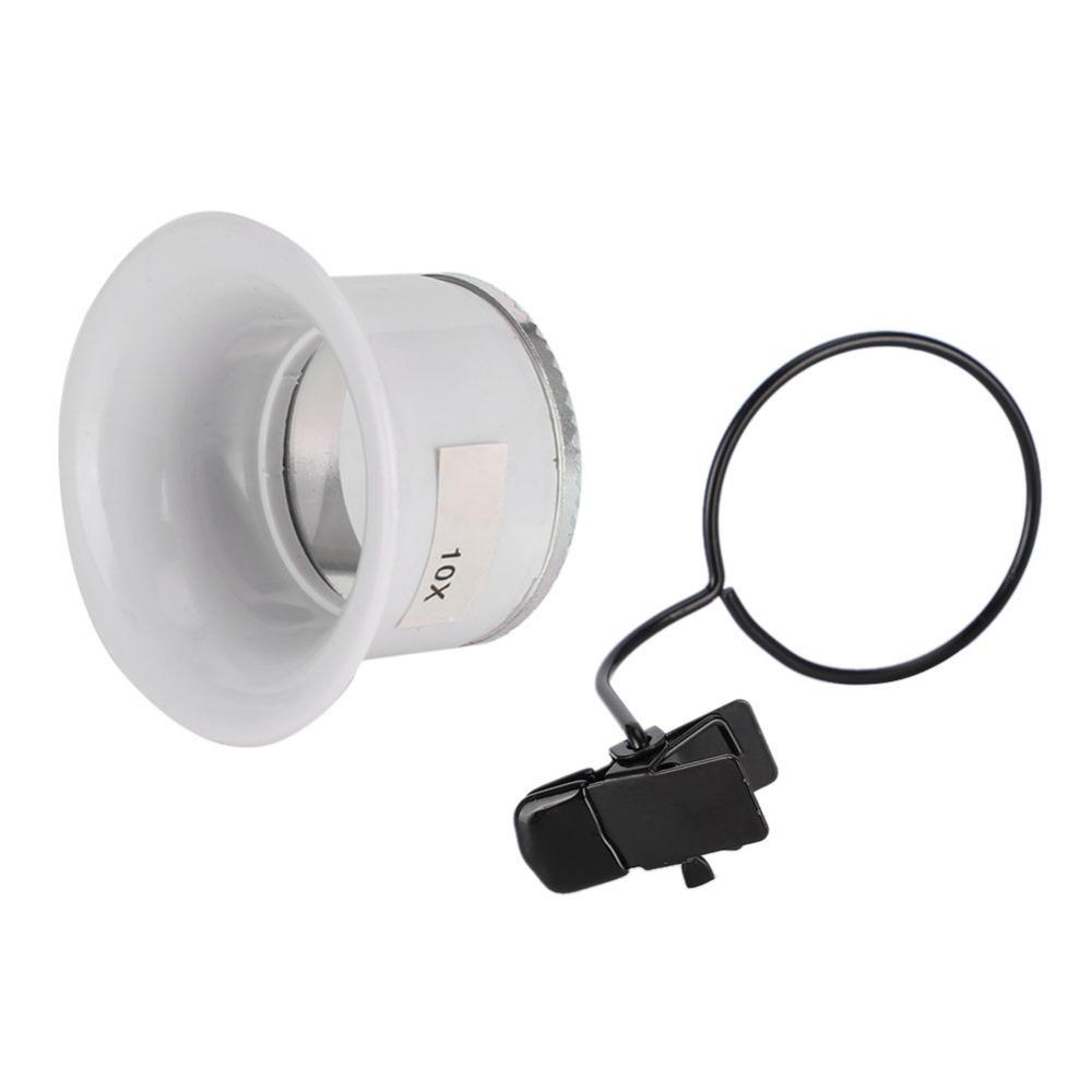10X Magnification Clip on Watch Magnifying Glasses Smooth Surface Rounded Edges Watch Repair Magnifier White Jewelry Tool