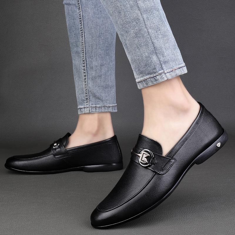 Fashion Genuine Leather Men Shoes Casual Brand Formal Mens Loafers Moccasins Italian Breathable Slip On Male Boat Shoes New Men Flats