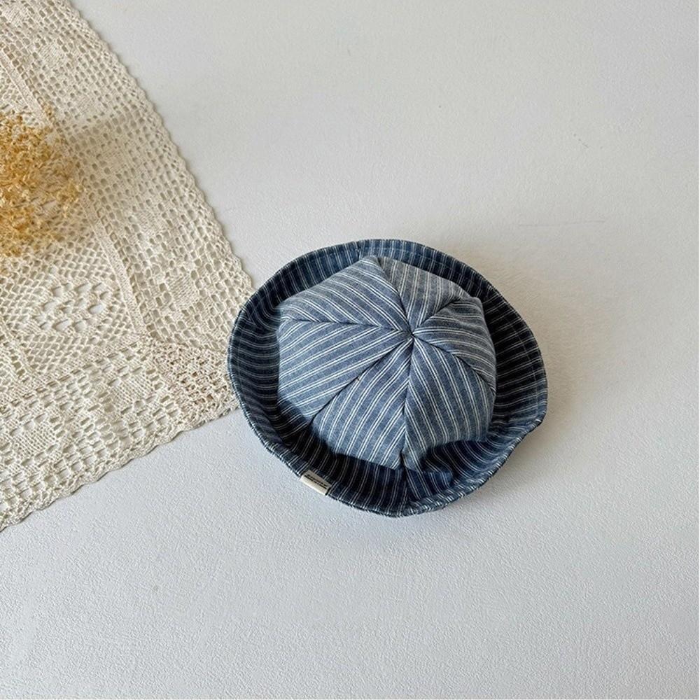 Striped Pattern Baby Bucket Hat Cotton Infant Panama Bonnet Panama Sunshade Basin Cap Kids Wear