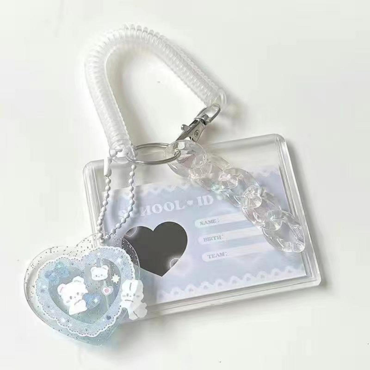 

Набор акриловых карточек, 1 шт., брелок для ключей, маленькая 3-дюймовая карточка, школьная карточка, карточка на питание, автобусная карта, набор прозрачных карт HD Horizontal style синий