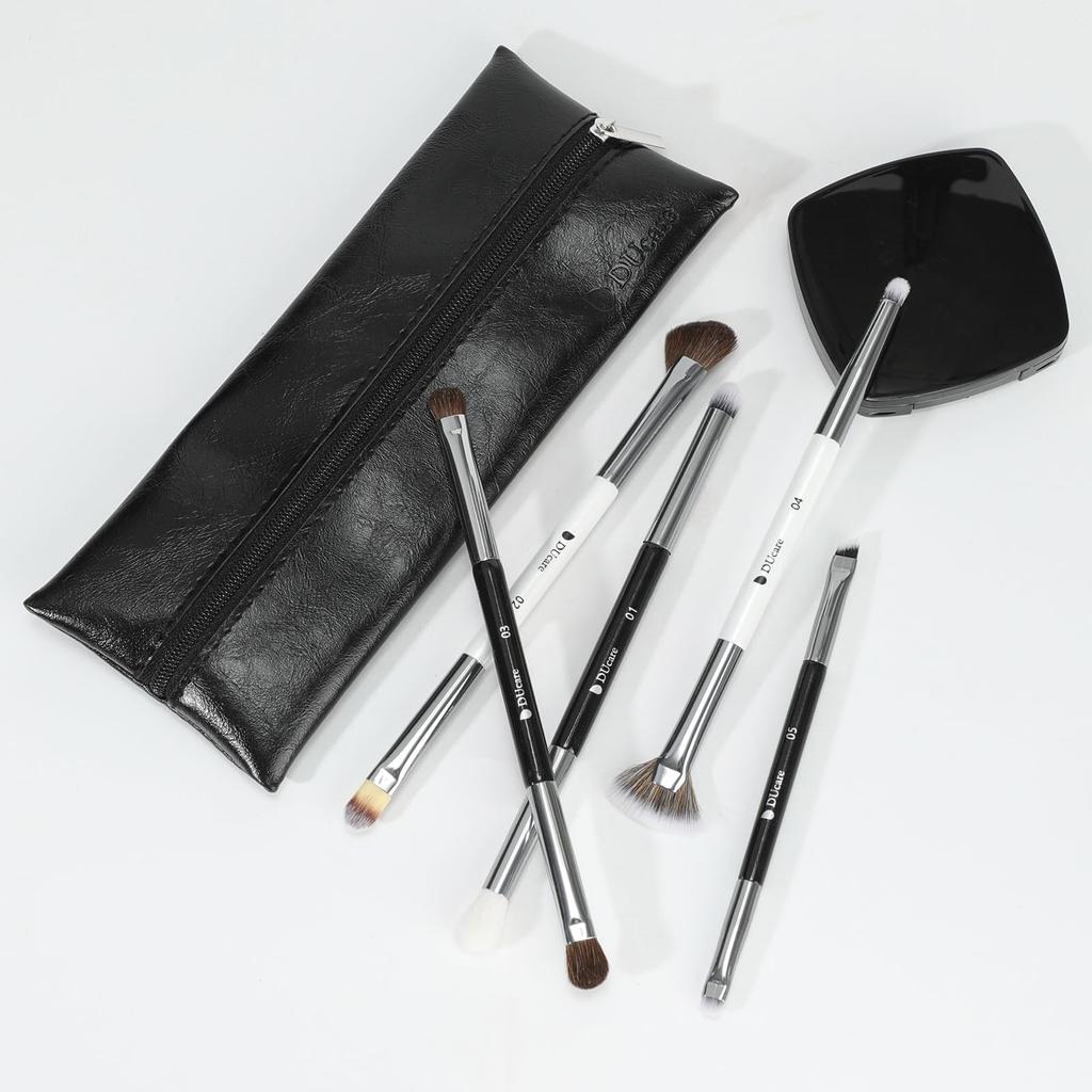 DUcare Eyeshadow Brush Set Dedicated eye makeup made with natural makeup brushes for creating captivating Black 1063 (5 pieces) - brushes, horsehair,