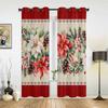 Christmas Ball Poinsettia Print Curtains for Bedroom Living Room Drapes Kitchen Study Room Window Curtain Home Decoration