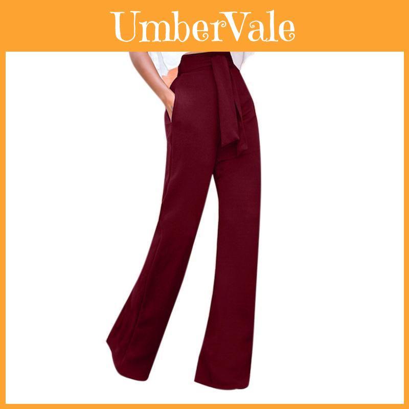 Elegant Womens Casual Soft Flare Pants With High Waist And Comfortable Drawstring