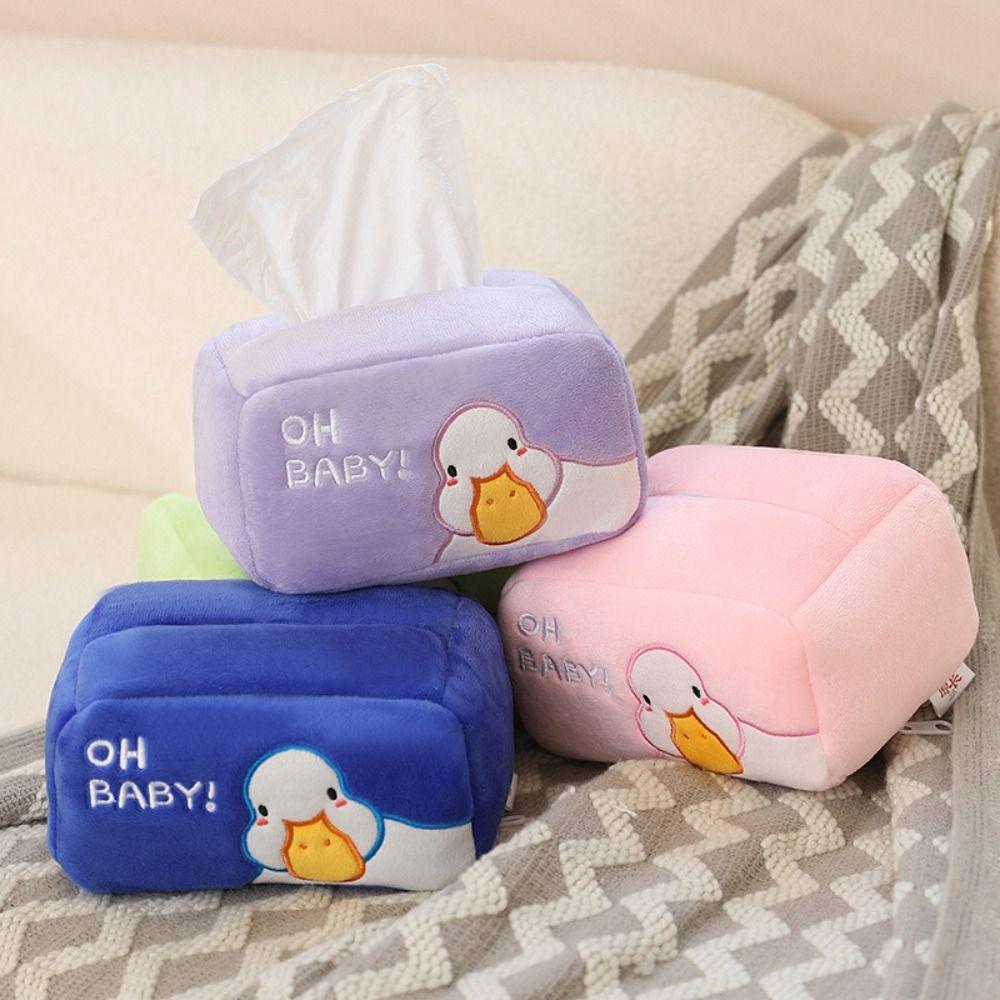 

Dustproof Duck Toy Car Paper Holder Plush Duck Plush Napkin Case Automotive Interior зелёный