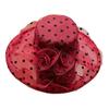 1 Stück Kentucky Derby Organza Kirchenhüte mit breiter Krempe Rüschen Blume Damen Netz Sonnenhut