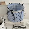 Bow Decor Storage Basket Polka Dot Car Organizer Basket Cute Car Storage Bin  Toy Sorting