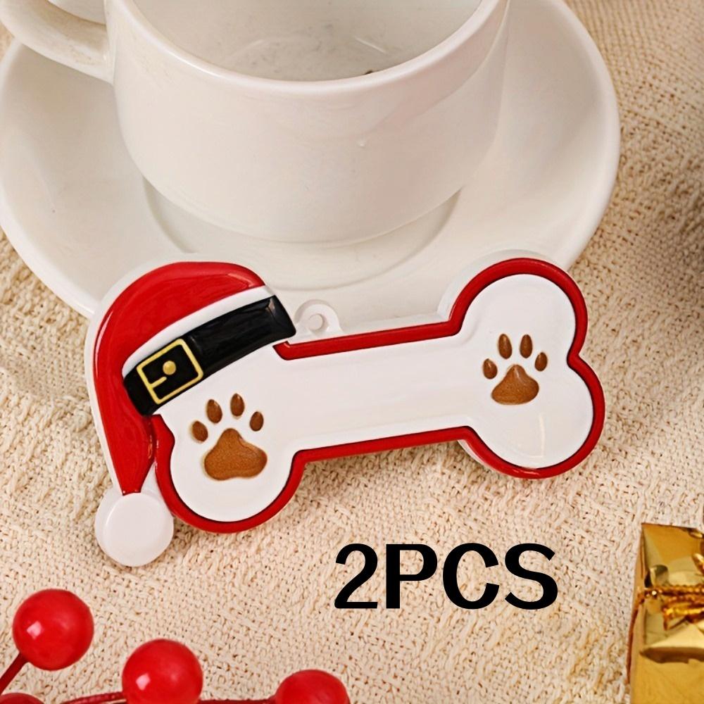 

2-Pack Personalized Christmas Bone Dog Ornaments DIY Name Tag Pendants for Tree Decoration Durable Plastic Resin Gifts Suitable for Pet Lover