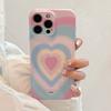 Girl's gradient heart case suitable for iPhone 16, Apple 17 Pro Max, soft film, full coverage for 13, Korean style for 15