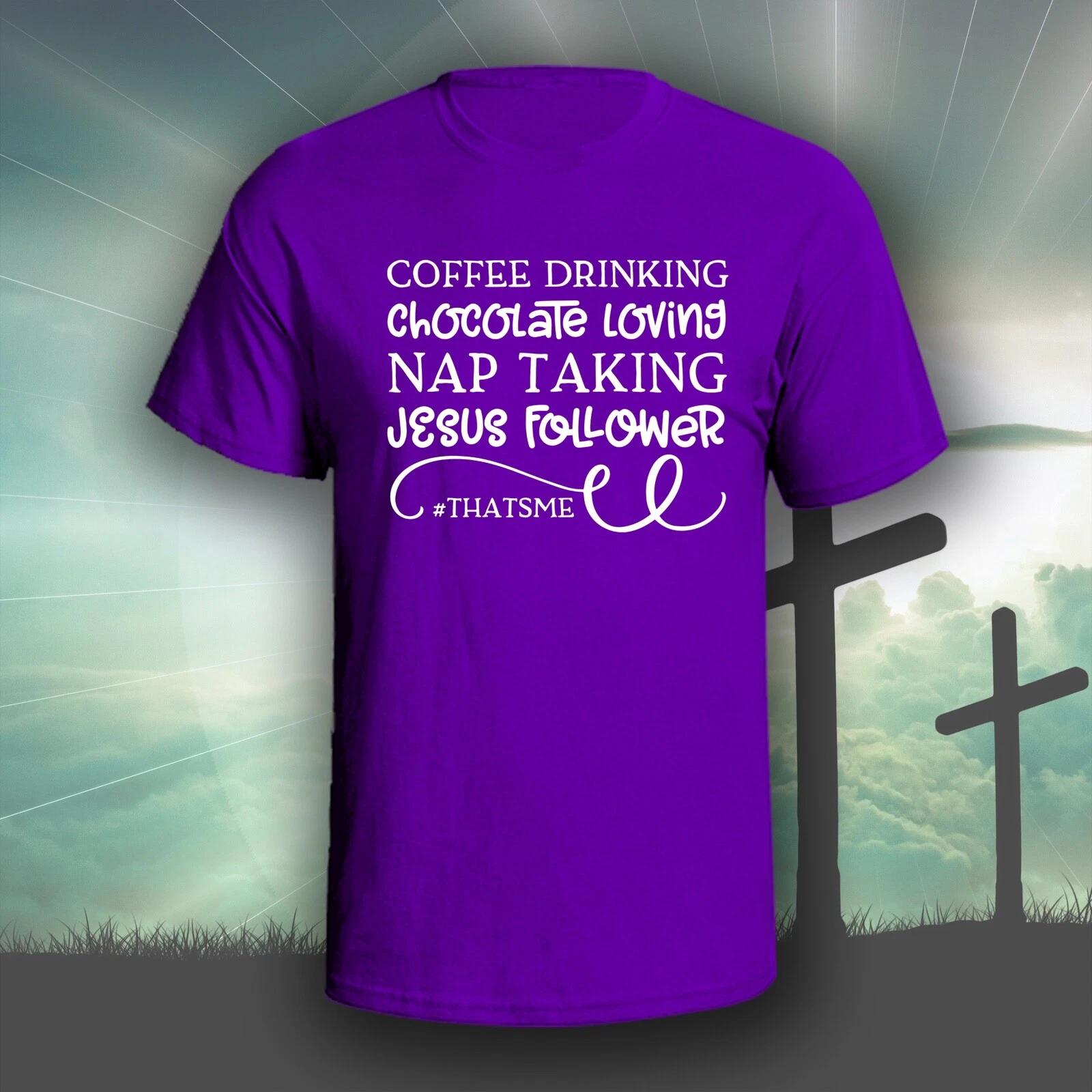 Coffee Drinking Jesus Follower graphic tee shirt | Christian Bible God XL