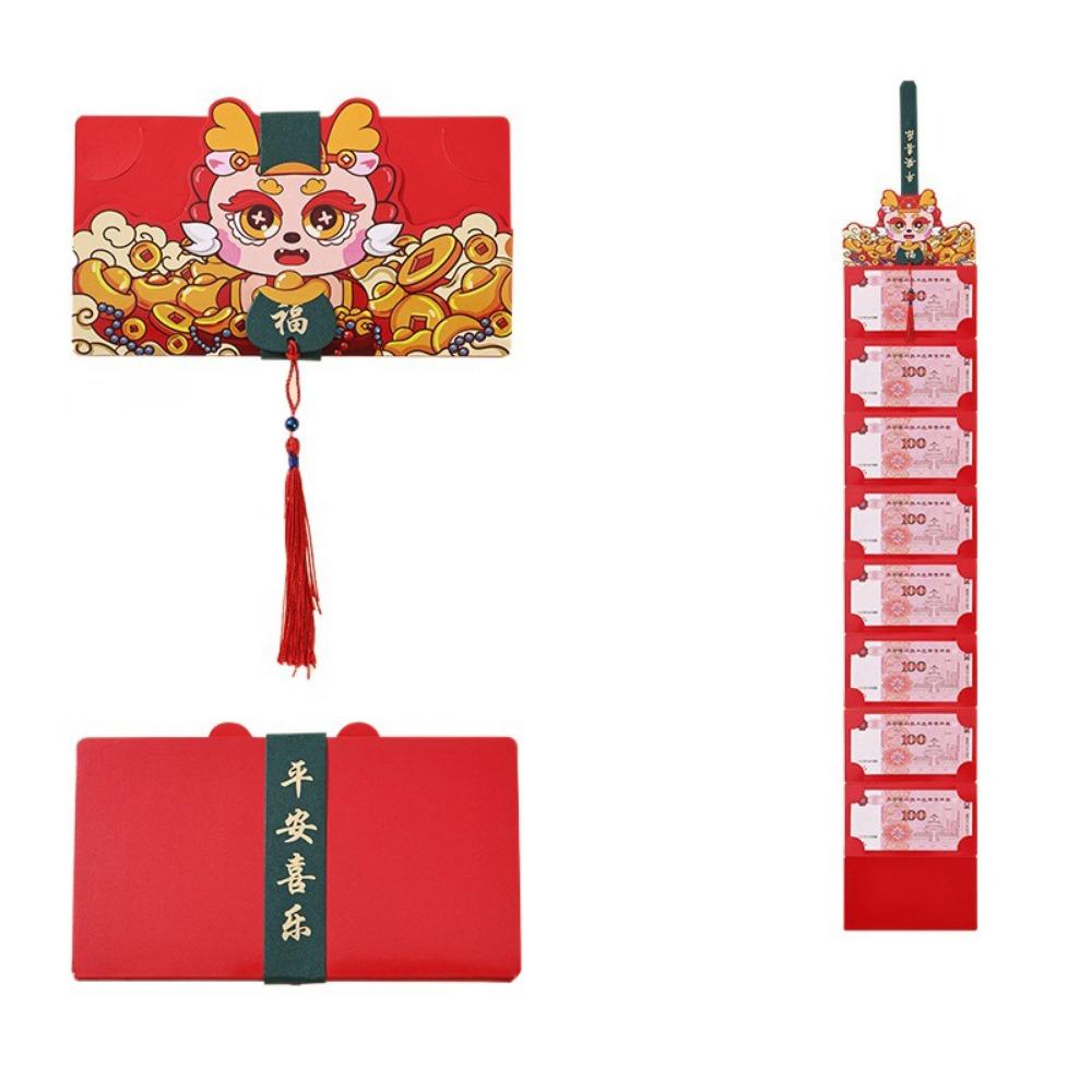 

Fodable Folding Red Envelope Cartoon Blessing Bag Creative 2025 New Year Packet Celebration Party Style 3