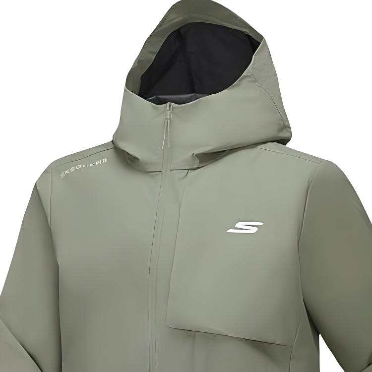 Skechers Sport Lifestyle SS25 Brand Logo Letter Woven Hooded Jacket Men Jacket Rock-Grass P225M002-01DR
