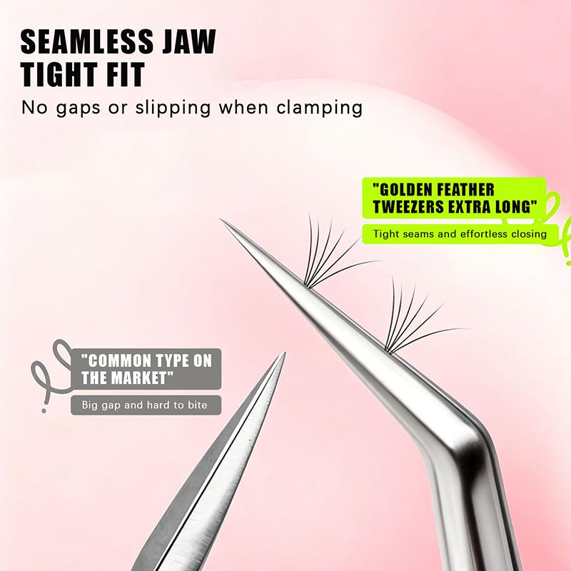 Stainless Steel Curved Stickers Tweezers High Precision Cartoon Lashes Extension Tweezer Anti-Static Eyelash Curler