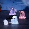 5 szt. Urocza lalka duch świecąca w ciemności, miniaturowe modele, dodatek DIY, dekoracja domku dla lalek, ozdoby na Halloween, zabawka świecąca w ciemności
