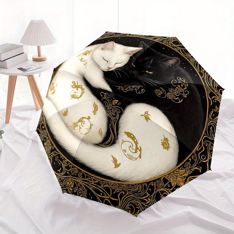 Yin-Yang Cats: A Unique Art Print for Cat LoversUmbrella, Portable 3-Fold Compact Umbrella,Christmas Gift ES568