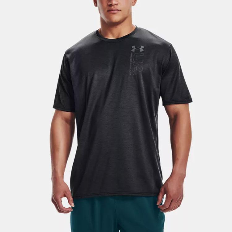 Under Armour Vent Graphic Logo Crew Neck T-Shirt Men Black 1365217-001