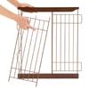 Richell Wooden Sliding Pet Playpen with Divider, Dark Brown, Wide