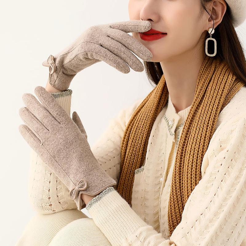 Warme Handschuhe für den Winter, samtig, warm, zum Fahren und Radfahren, Touchscreen-Kaschmir-Handschuhe