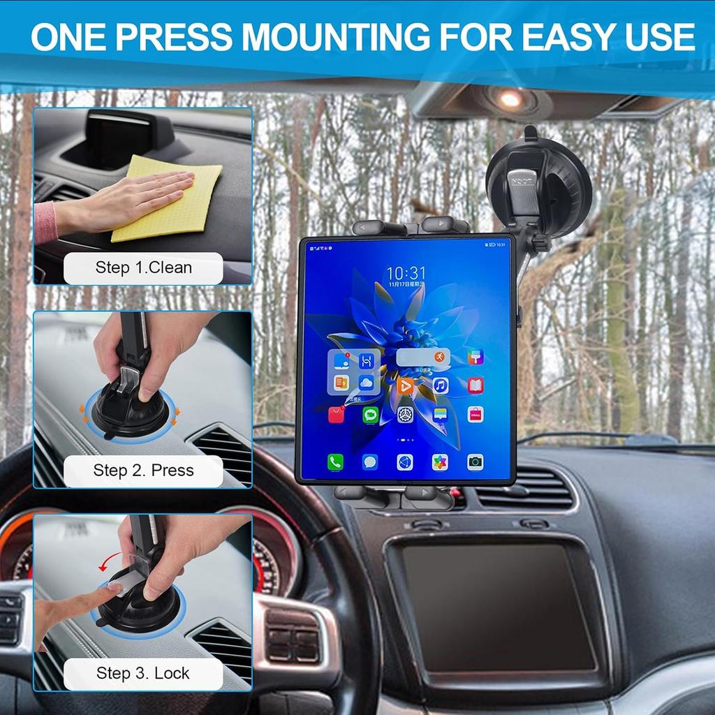 kelofam 5 in 1 car Phone Holder, car Dashboard Windshield Phone Mount, Suitable for iPhone17 16 15 14 iPhone13 promax, Samsung Z Fold 7 6 5, All